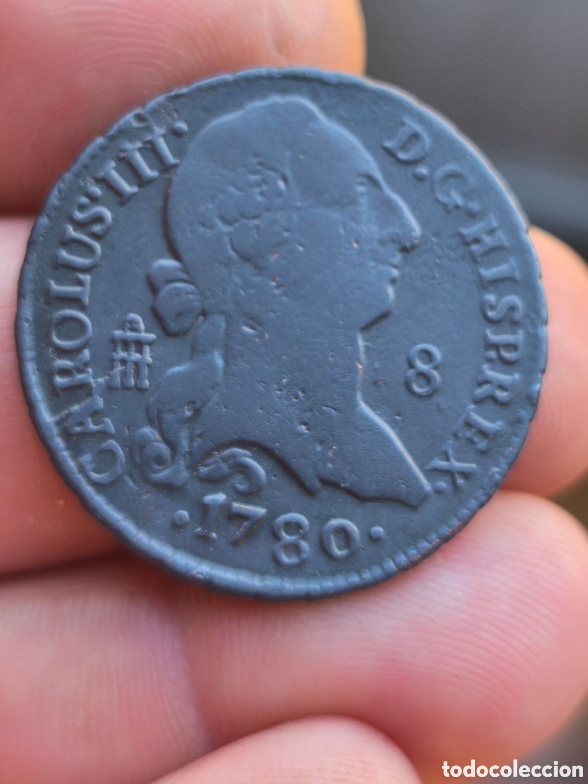 Monedas de Espa&ntilde;a: Carlos III 1780 8 maravedis Segovia