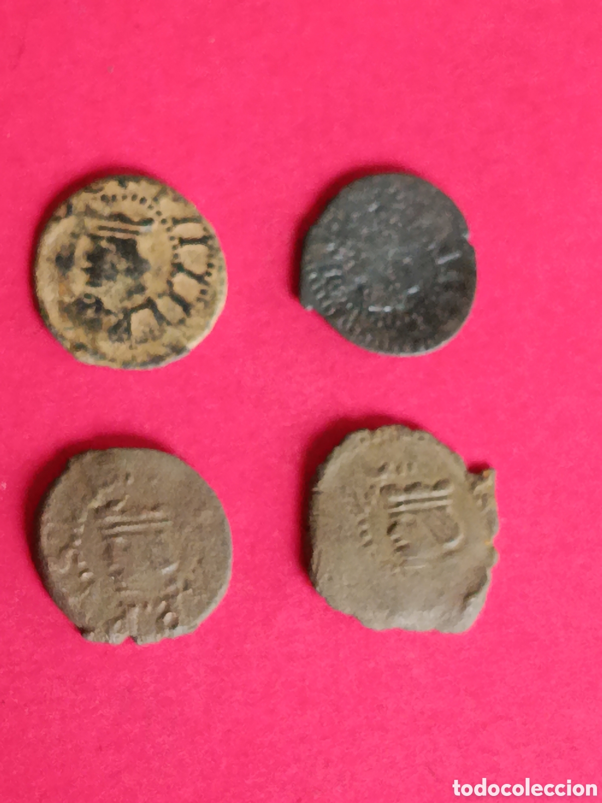Monedas de Espa&ntilde;a: FELIPE III. LOTE DE 4 DINEROS DE VALENCIA.