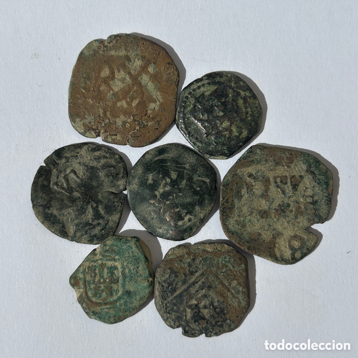 Monedas de Espa&ntilde;a: Lote resellos Austrias - Foto 3