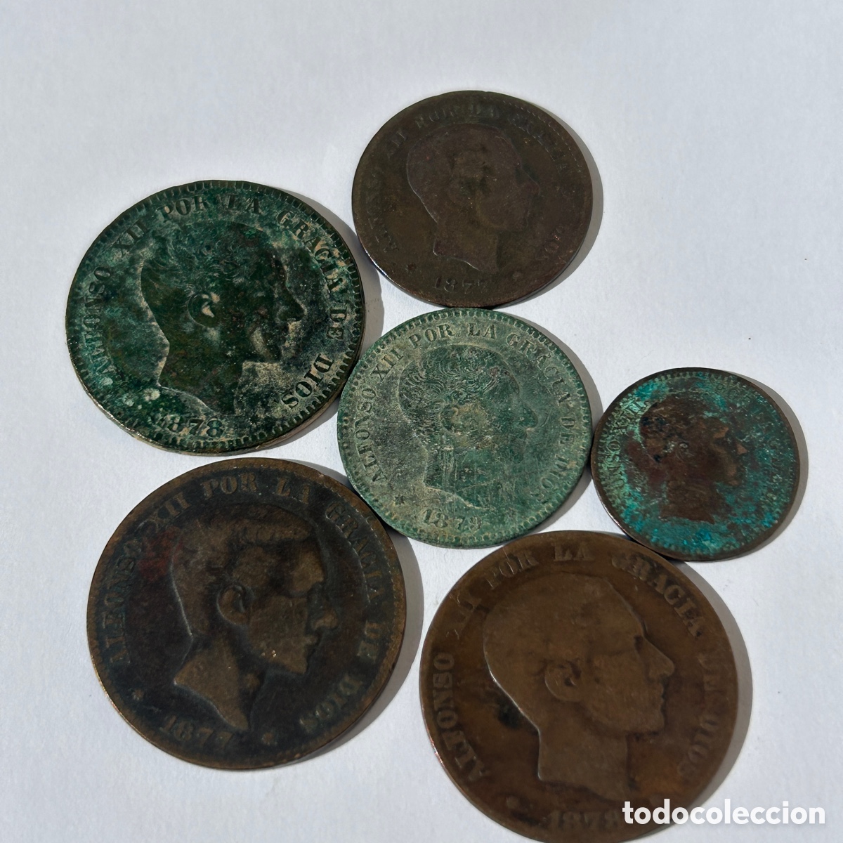 Monedas de Espa&ntilde;a: Lote c&eacute;ntimos Alfonso XII - Foto 2