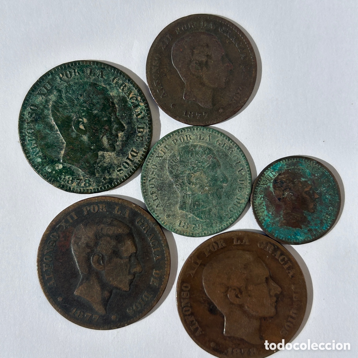 Monnaies d'Espagne: Lote c&eacute;ntimos Alfonso XII