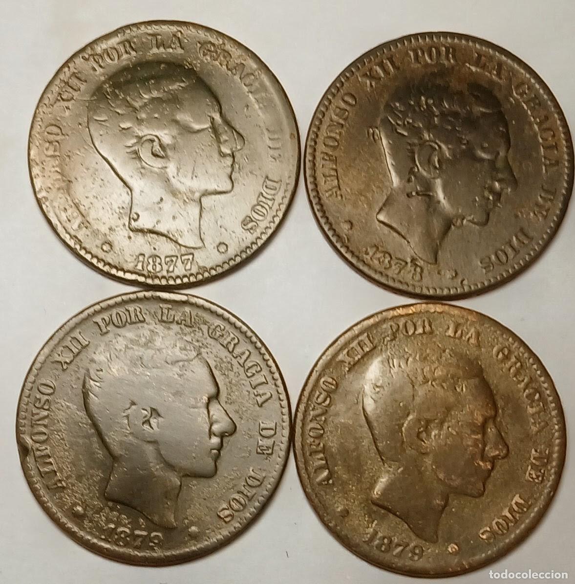 Monnaies d'Espagne: ALFONSO XII 10 C&Eacute;NTIMOS 1977- 1978 Y 2 DE 1979, ENV&Iacute;O CORREO CERTIFICADO 7 &euro;