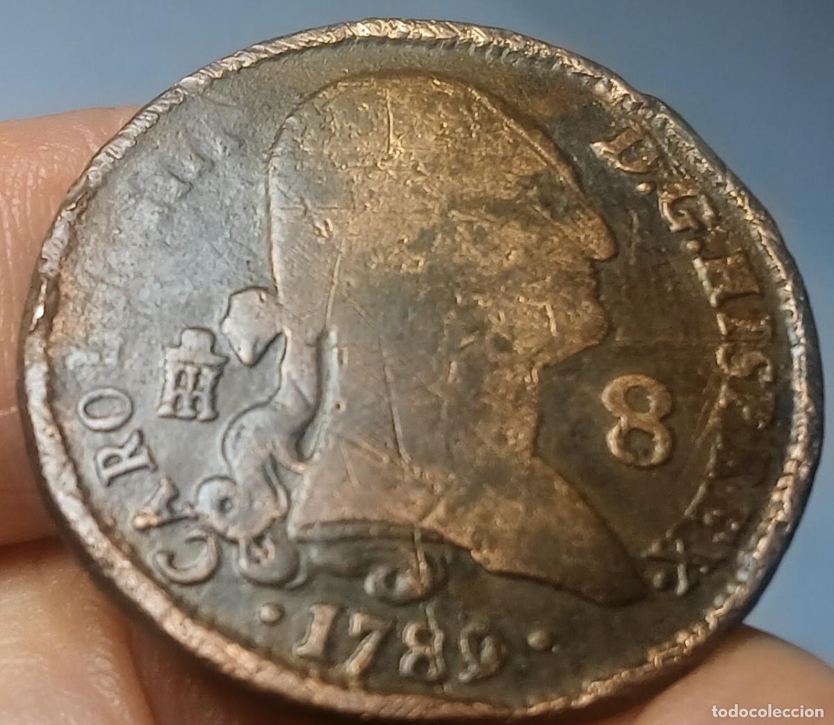 Monnaies d'Espagne: CARLOS IV 8 MARAVEDIS 1789 DE SEGOVIA, ENV&Iacute;O CORREO ORDINARIO 1,75 &euro;. CETIFICADO 6