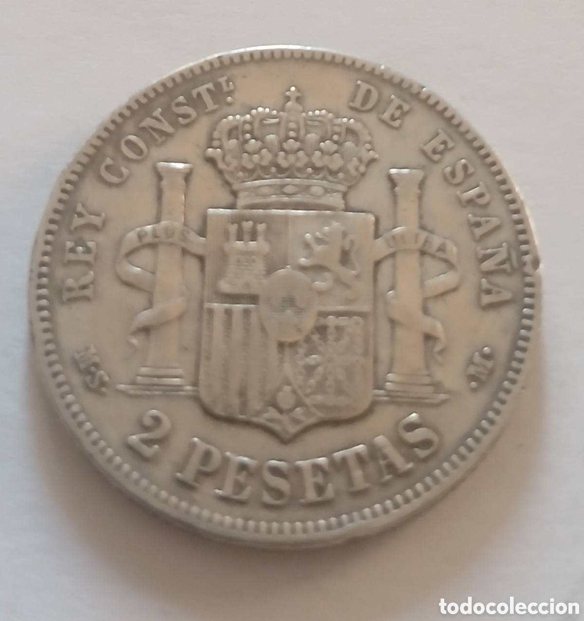 Monedas de Espa&ntilde;a: MONEDA DE 2 PESETAS DE ALFONSO XII PLATA - Foto 2