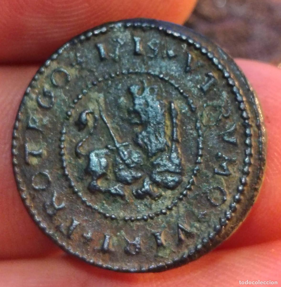Monedas de Espa&ntilde;a: XS- Felipe V 2 Maraved&iacute;s 1719 Barcelona FECHA MUY DIF&Iacute;CIL