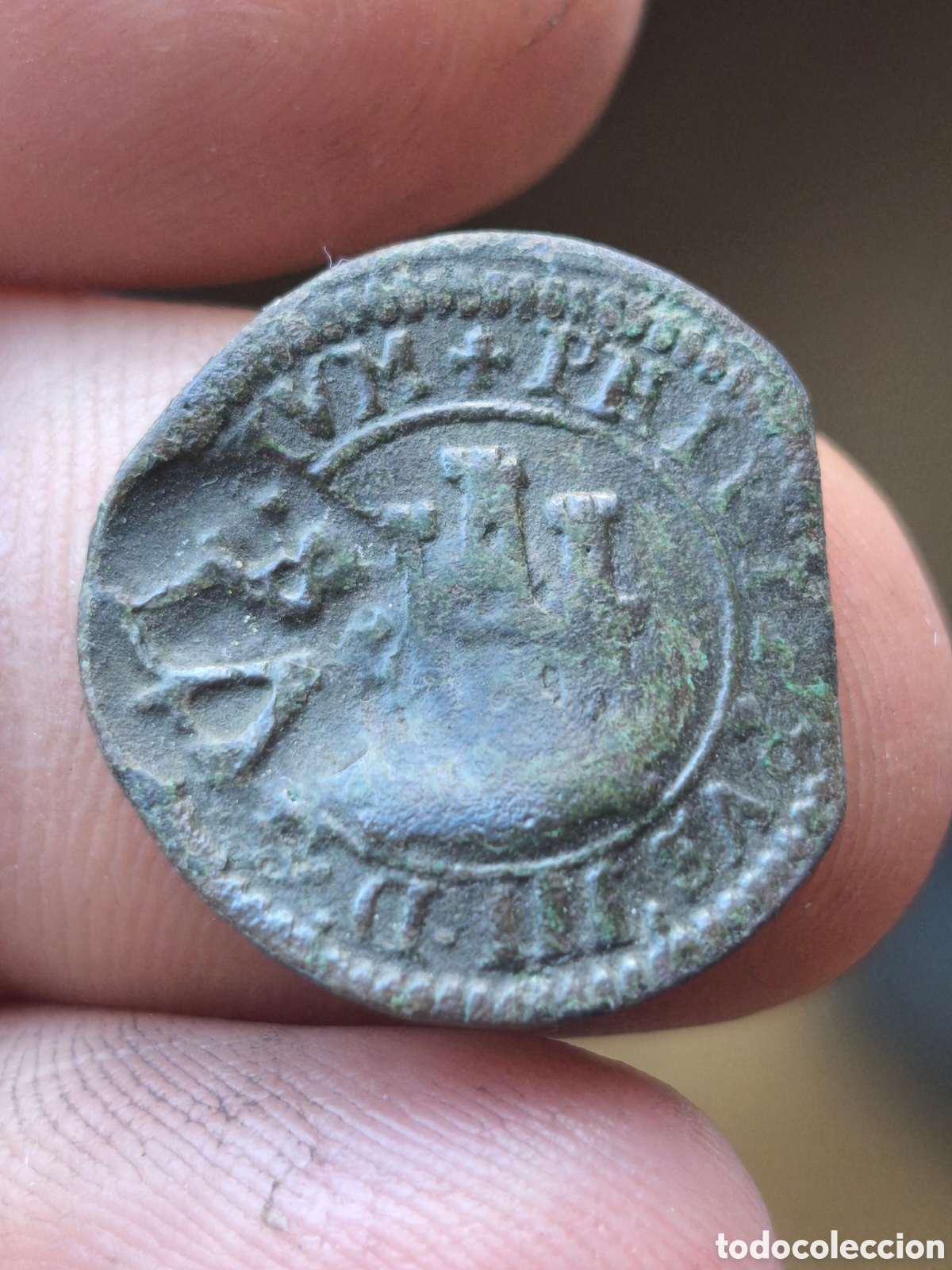 Monedas de Espa&ntilde;a: Felipe III resello de Sevilla maravedis
