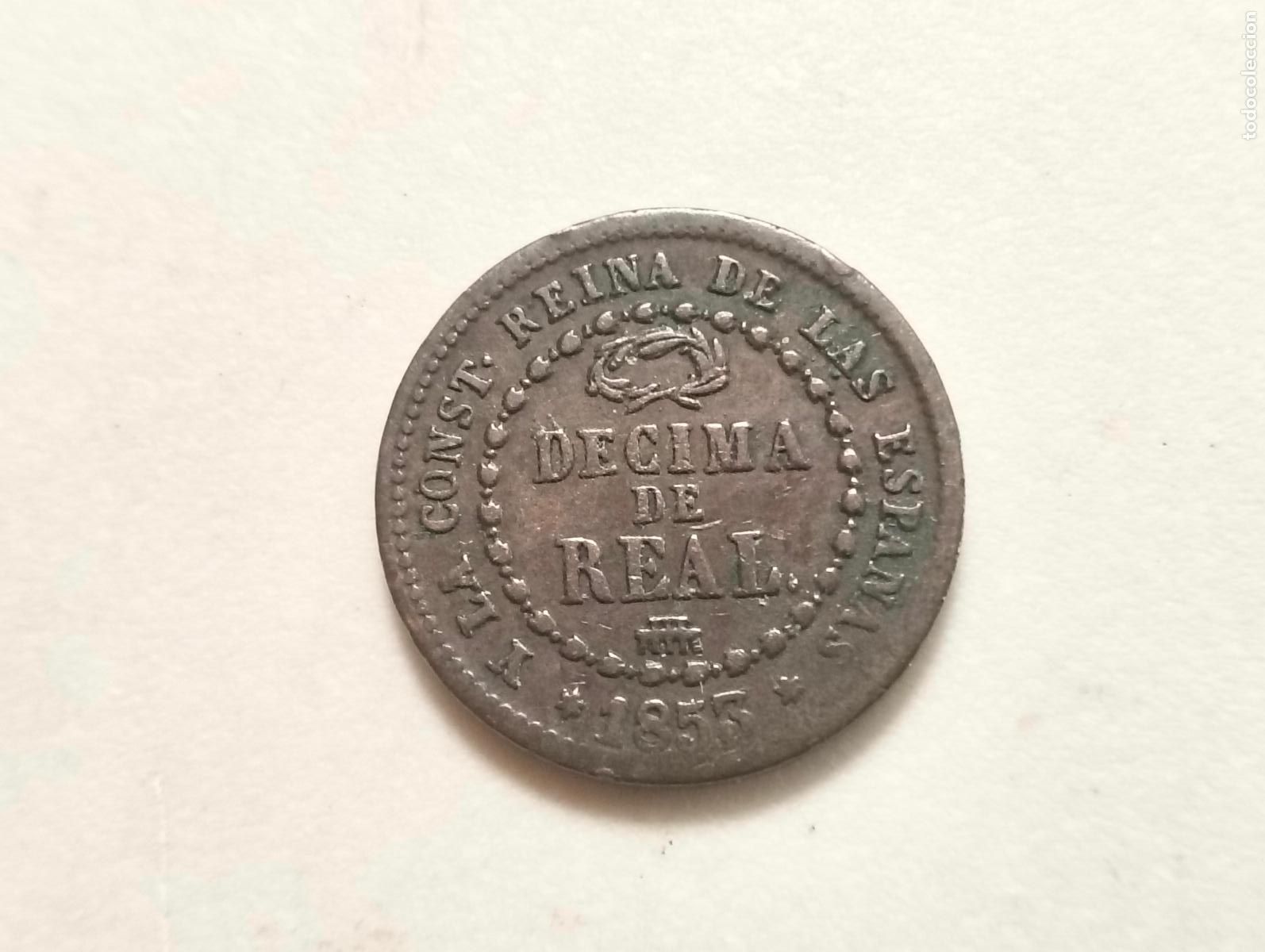 Monedas de Espa&ntilde;a: MONEDA COBRE, ISABEL II, A&Ntilde;O 1853, DECIMA DE REAL, CECA SEGOVIA