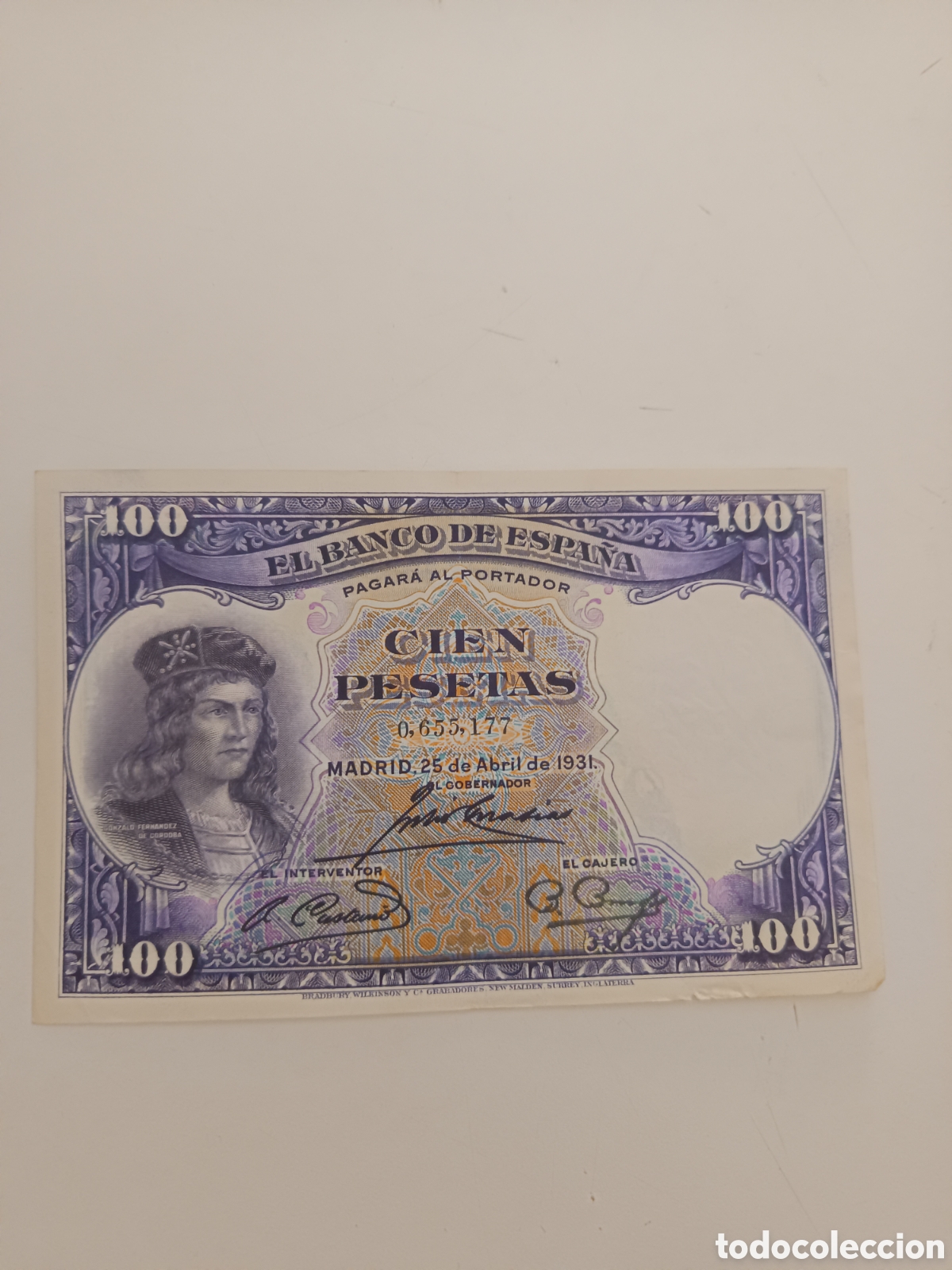 Monedas de Espa&ntilde;a: Billete 100 pesetas. A&ntilde;o 1931.