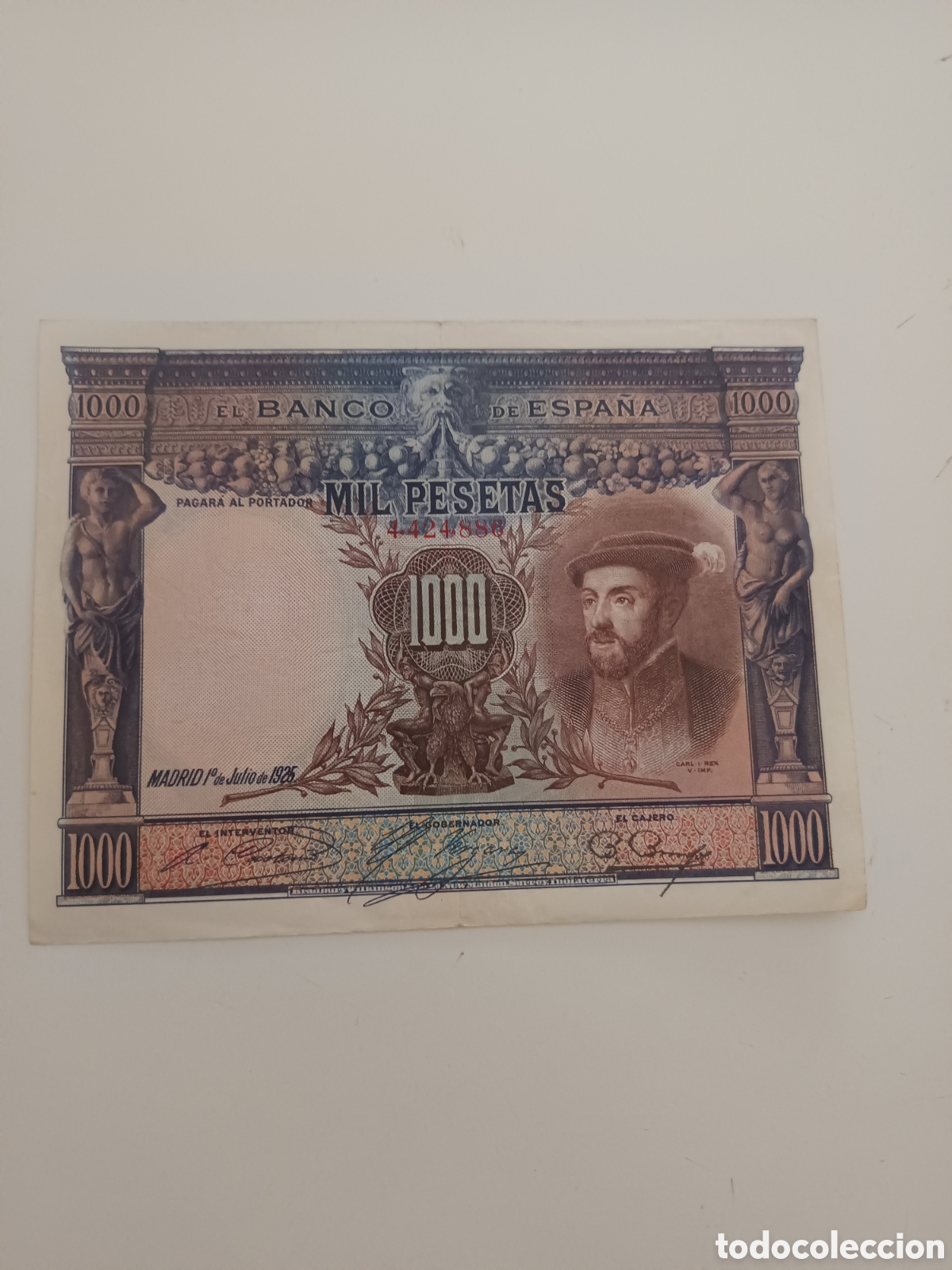 Monedas de Espa&ntilde;a: Billete de 1.000 pesetas A&ntilde;o 1925