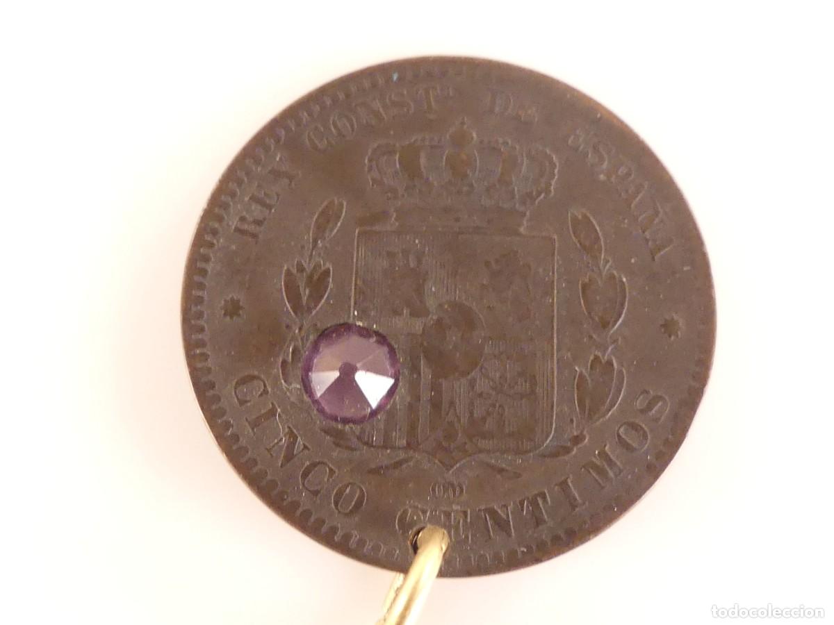 Monedas de Espa&ntilde;a: COLGANTE MONEDA DE ALFONSO XII INCRUSTADA - Foto 5