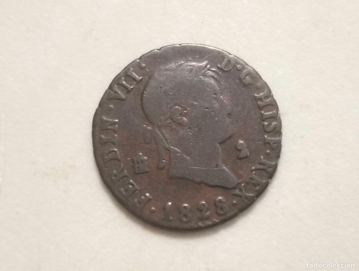 Monedas de Espa&ntilde;a: MONEDA COBRE, FERNANDO VII, A&Ntilde;O 1828, 2 MARAVEDIS, CECA SEGOVIA