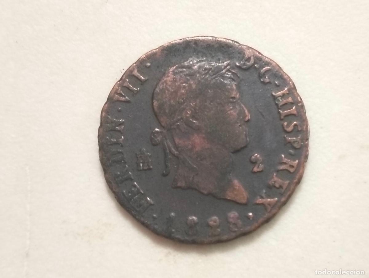 Monedas de Espa&ntilde;a: MONEDA COBRE, FERNANDO VII, A&Ntilde;O 1828, 2 MARAVEDIS, CECA SEGOVIA