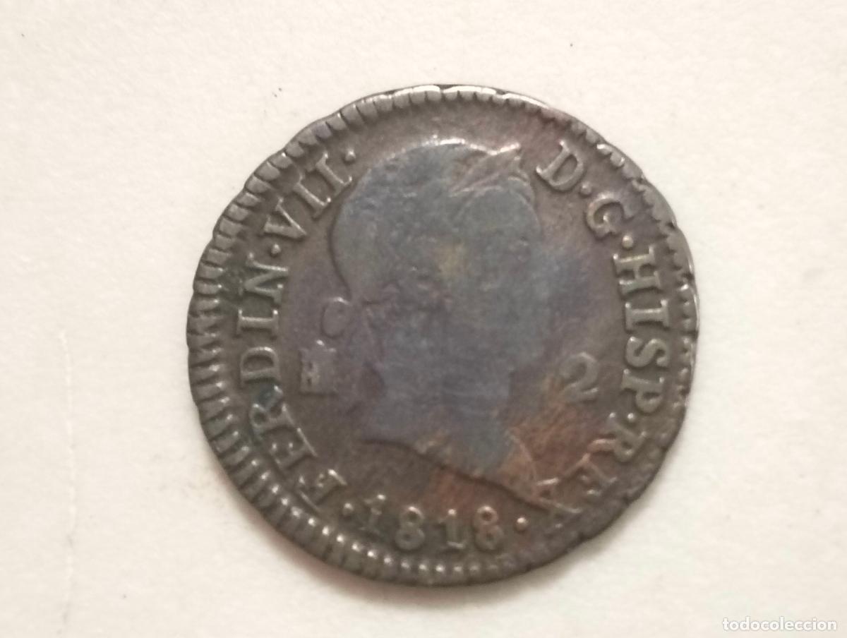 Monedas de Espa&ntilde;a: MONEDA COBRE, FERNANDO VII, A&Ntilde;O 1818, 2 MARAVEDIS, CECA SEGOVIA
