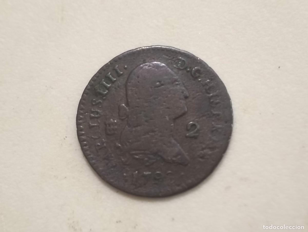 Monedas de Espa&ntilde;a: MONEDA COBRE, CARLOS IIII, A&Ntilde;O 1792, 2 MARAVEDIS, CECA SEGOVIA