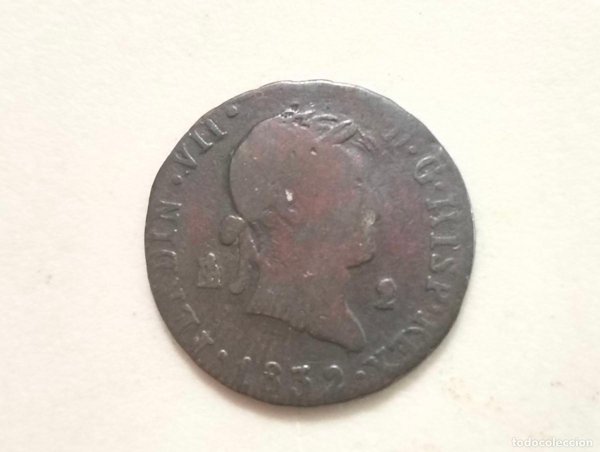 Monedas de Espa&ntilde;a: MONEDA COBRE, FERNANDO VII, A&Ntilde;O 1832, 2 MARAVEDIS, CECA SEGOVIA