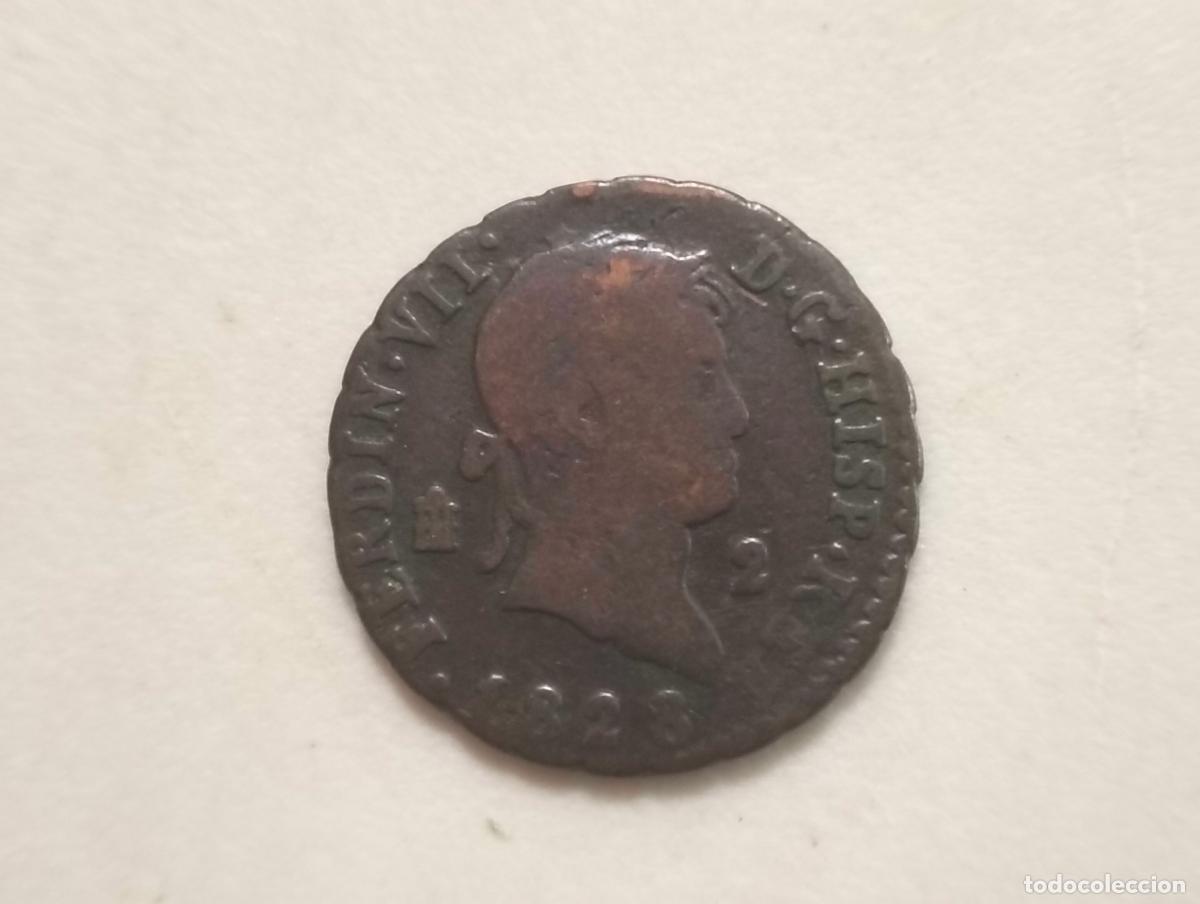 Monedas de Espa&ntilde;a: MONEDA COBRE, FERNANDO VII, A&Ntilde;O 1828, 2 MARAVEDIS, CECA SEGOVIA