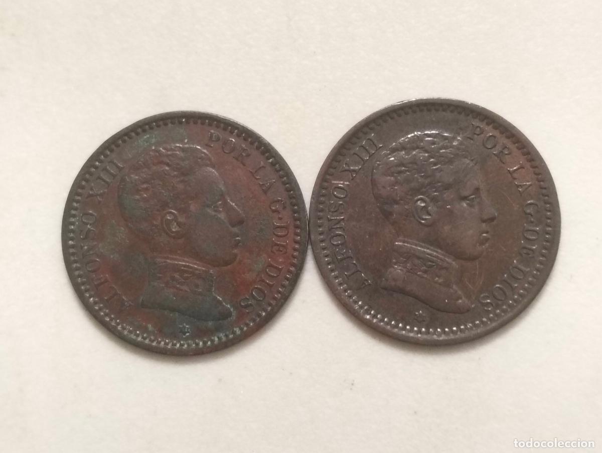 Monedas de Espa&ntilde;a: 2 MONEDAS COBRE, ALFONSO XIII, A&Ntilde;O 1904, 2 CENTIMOS