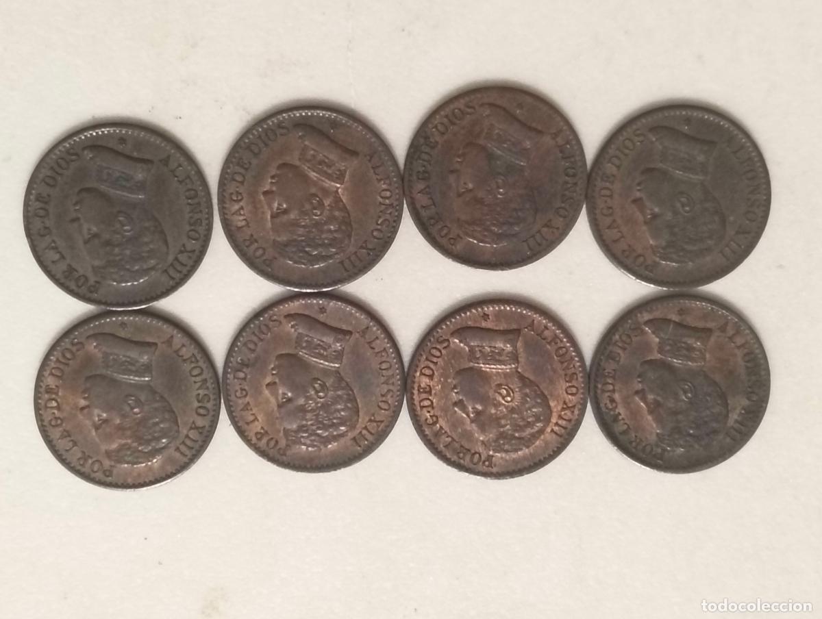 Monedas de Espa&ntilde;a: 8 MONEDAS COBRE, ALFONSO XIII, A&Ntilde;O 1906, 1 CENTIMO