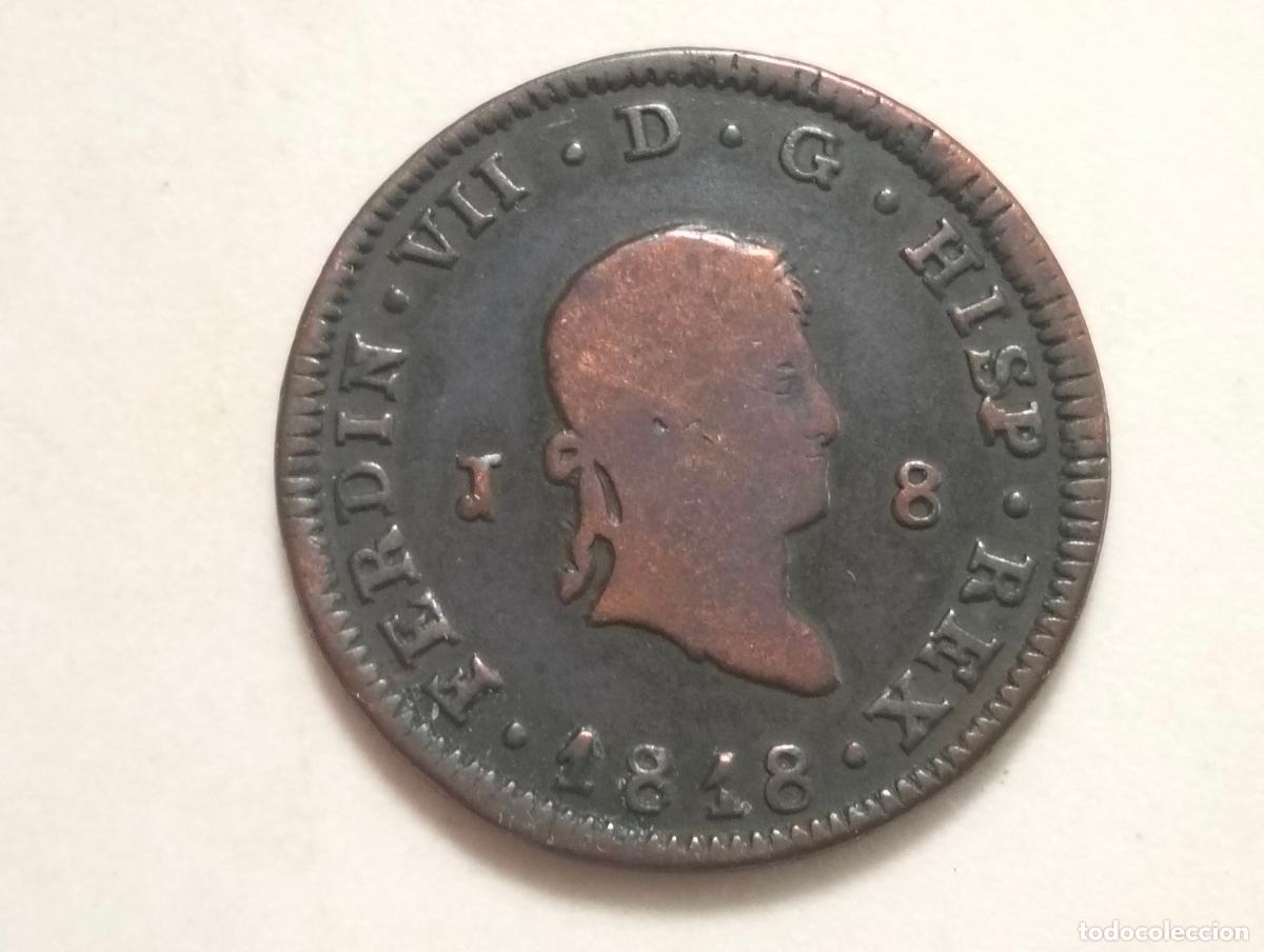 Monedas de Espa&ntilde;a: MONEDA COBRE, FERNANDO VII, A&Ntilde;O 1818, 8 MARAVEDIS, CECA JUBIA