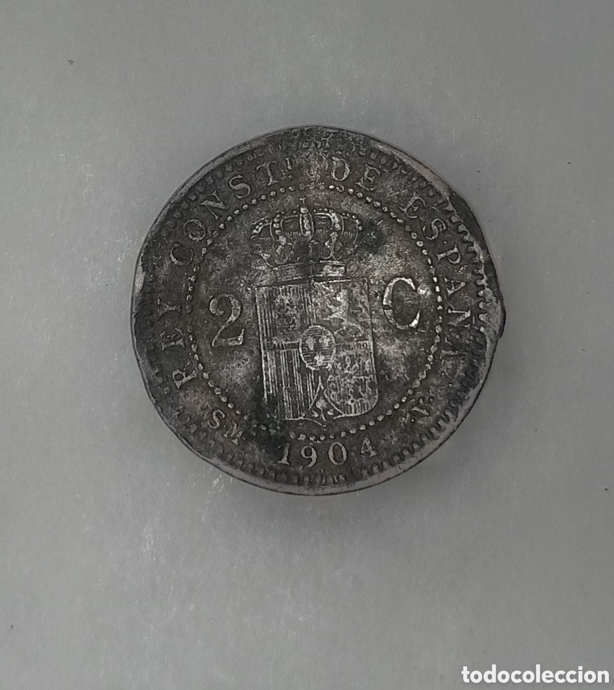 Monedas de Espa&ntilde;a: Monedas de 2 c&eacute;ntimos Alfonso Xlll - Foto 2