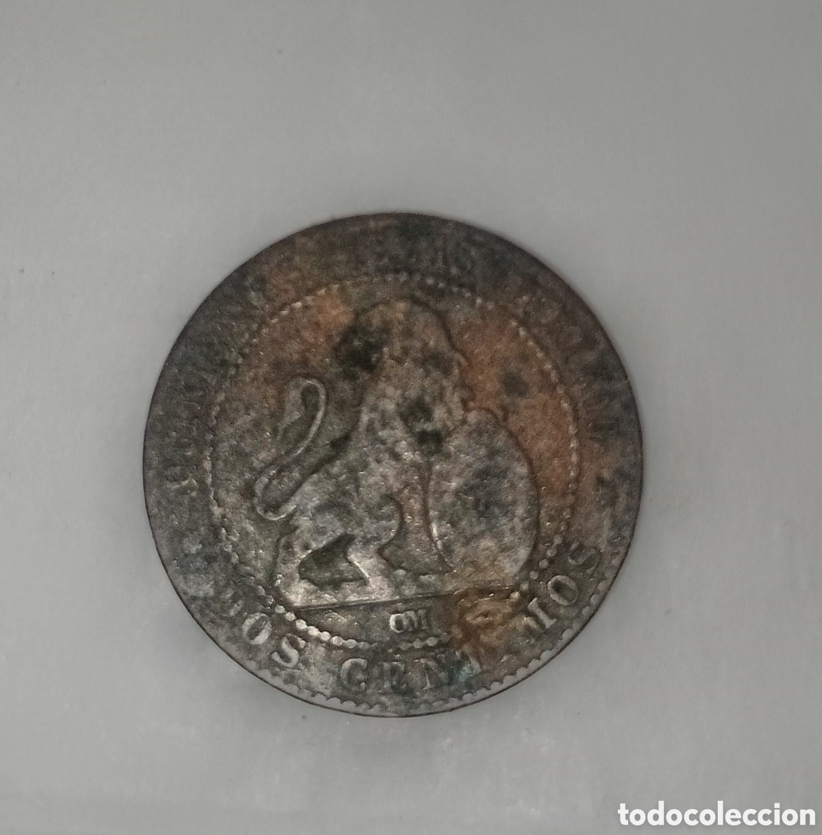 Monedas de Espa&ntilde;a: 2 monedas de 2 c&eacute;ntimos de 1870 - Foto 3