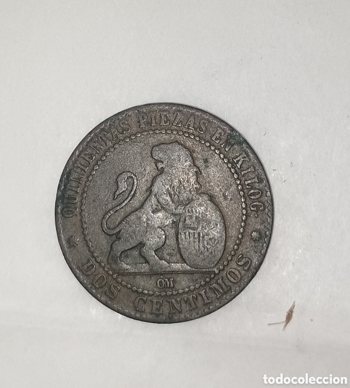 Moedas de Espanha: 2 monedas de 2 c&eacute;ntimos de 1870