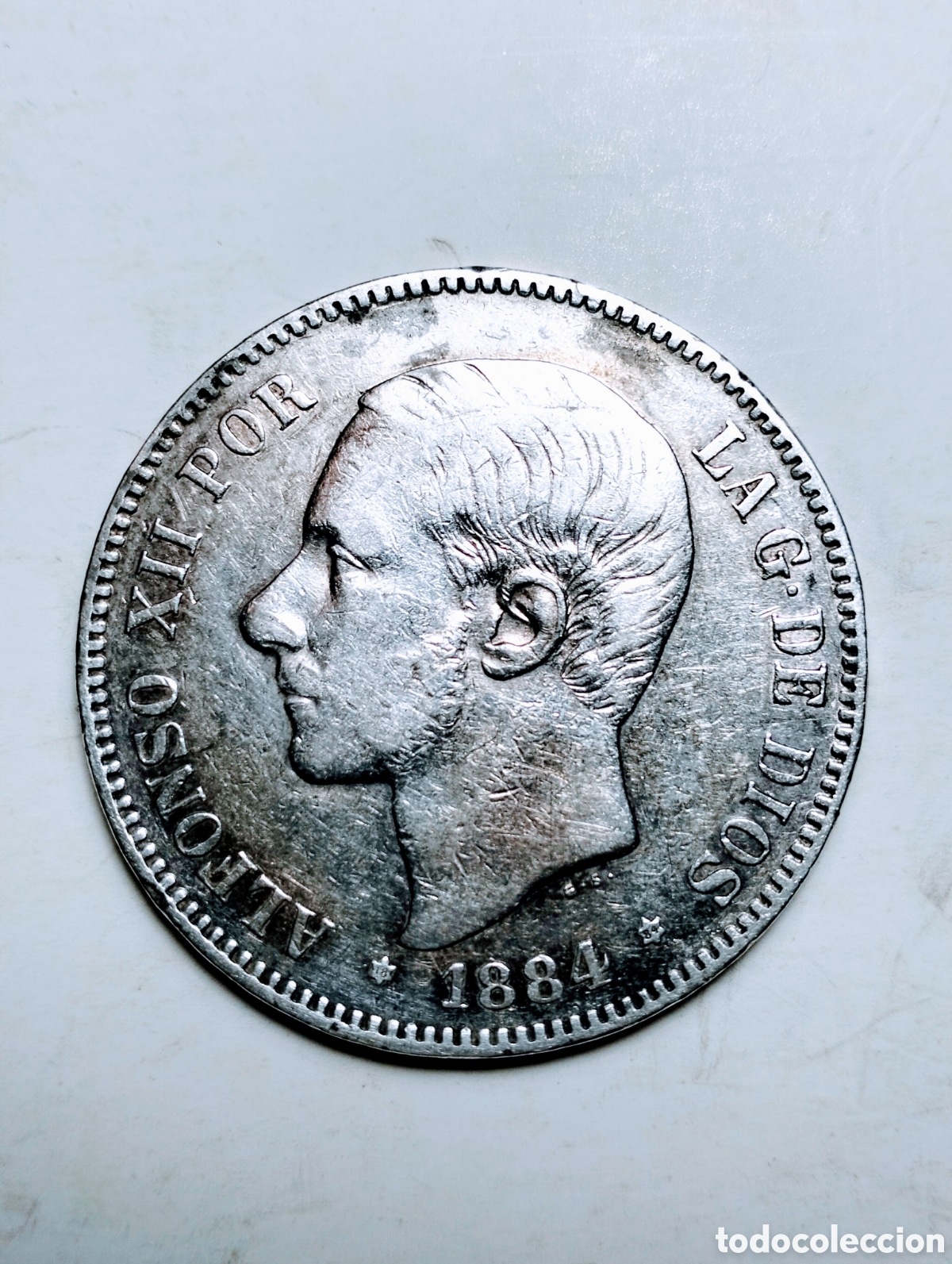 Moedas de Espanha: 1884*18-84 ALFONSO XIII 5PESETAS.PLATA.