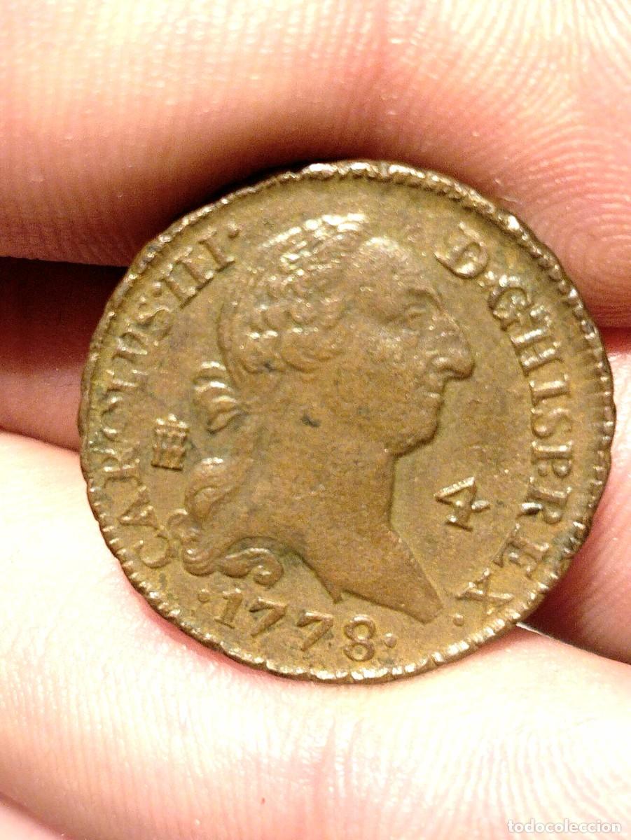 Monedas de Espa&ntilde;a: MBC+ Carlos III 4 maraved&iacute;s 1778 Segovia