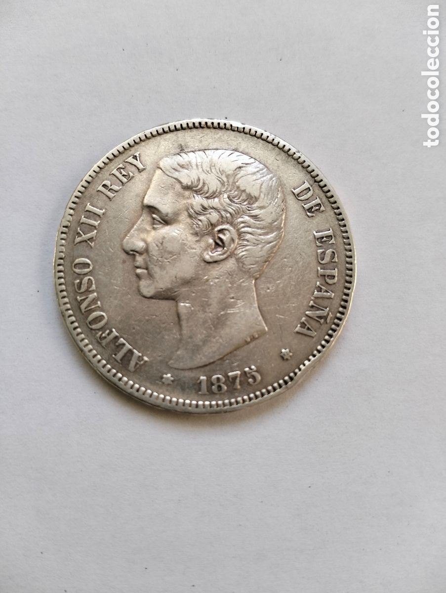 M&uuml;nzen von Spanien: 1875 ALFONSO XIII. 5 PESETAS. D.E.M. PLATA.