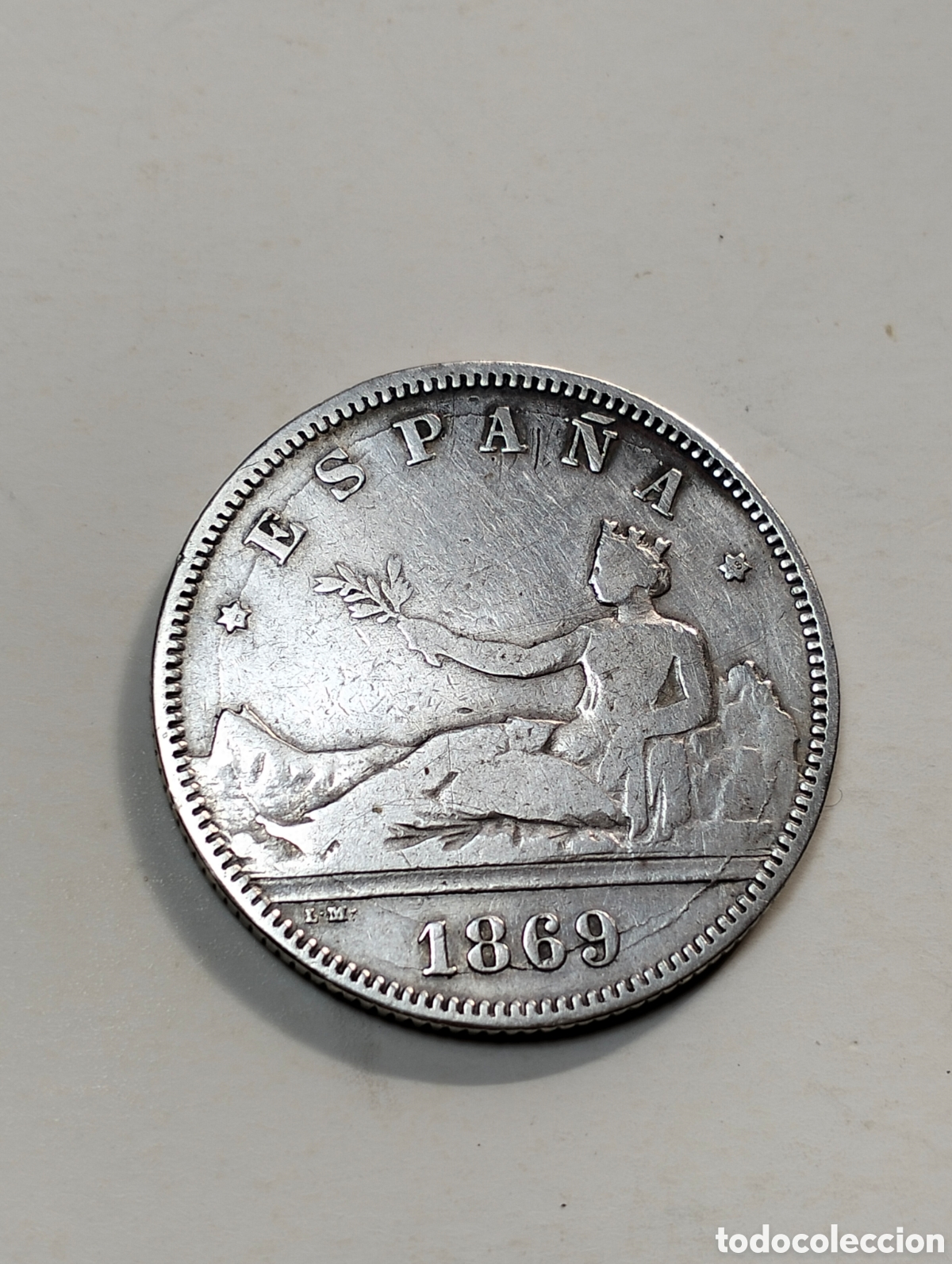 Monnaies d'Espagne: 1869* 8-699 ESPA&Ntilde;A.S.N.M. 2 Pesetas y 1870*18-73 ESPA&Ntilde;A 2 Pesetas.D.E.M. Plata.
