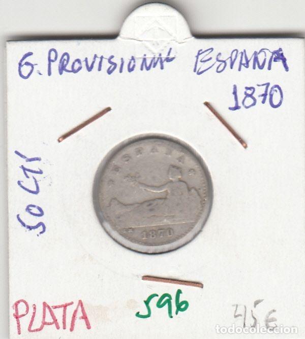 Monnaies d'Espagne: CRE0596 MONEDA ESPA&Ntilde;A GOBIERNO PROVISONAL 50 CENTIMOS PLATA 1870