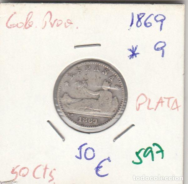 Monnaies d'Espagne: CRE0597 MONEDA ESPA&Ntilde;A GOBIERNO PROVISIONAL 50 CENTIMOS PLATA 1869