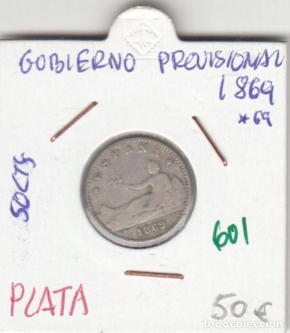 Monnaies d'Espagne: CRE0601 MONEDA ESPA&Ntilde;A GOBIERNO PROVISIONAL 50 CENTIMOS 1869 PLATA