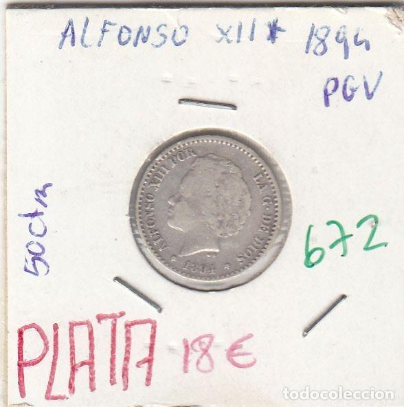 M&uuml;nzen von Spanien: CRE0672 MONEDA ESPA&Ntilde;A ALFONSO XIII PLATA 50 CENTIMOS 1894