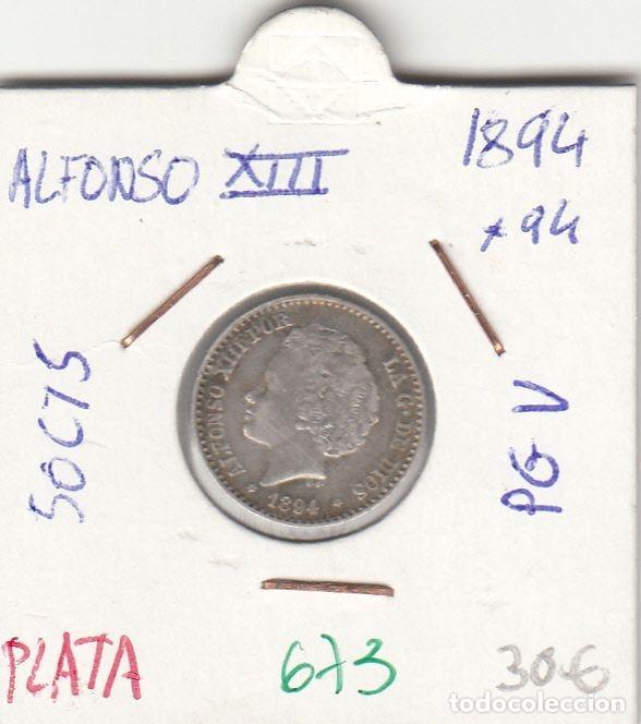 M&uuml;nzen von Spanien: CRE0673 MONEDA ESPA&Ntilde;A ALFONSO XIII 50 CENTIMOS 1894 PLATA