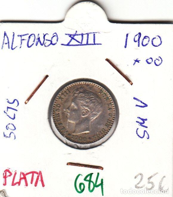 M&uuml;nzen von Spanien: CRE0684 MONEDA ESPA&Ntilde;A ALFONSO XIII 50 CENTIMOS 1900 PLATA