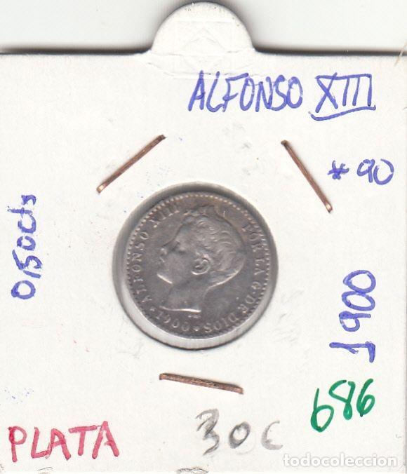 M&uuml;nzen von Spanien: CRE0686 MONEDA ESPA&Ntilde;A ALFONSO XIII 50 CENTIMOS 1900 PLATA