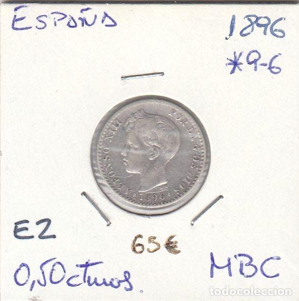 Monedas de Espa&ntilde;a: E0002 MONEDA ESPA&Ntilde;A 50 CENTIMOS ALFONSO XIII 1896 PLATA