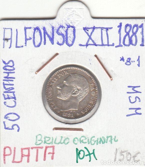 Coins of Spain: CRE1071 MONEDA ESPA&Ntilde;A ALFONSO XII 50 CENTIMOS 1881 PLATA