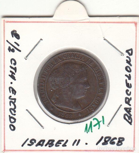 M&uuml;nzen von Spanien: CRE1171 MONEDA ESPA&Ntilde;A ISABEL II 2,5 CENTIMOS DE ESCUDO BARCELONA 1868
