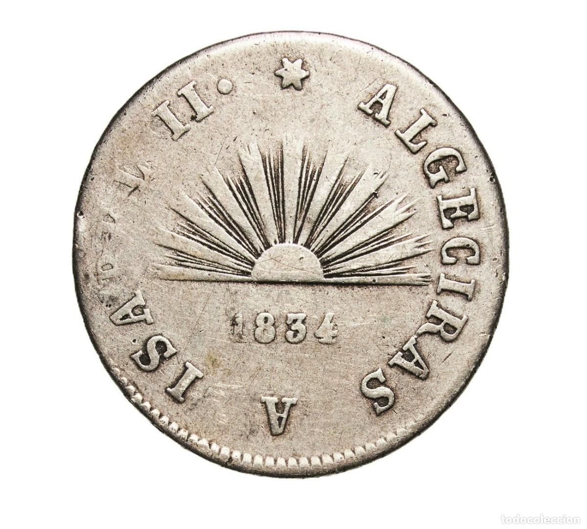 Monete da Spagna: 1834 - Medalla proclamaci&oacute;n Reina Isabel II - Algeciras (C&aacute;diz) - Moneda en plata