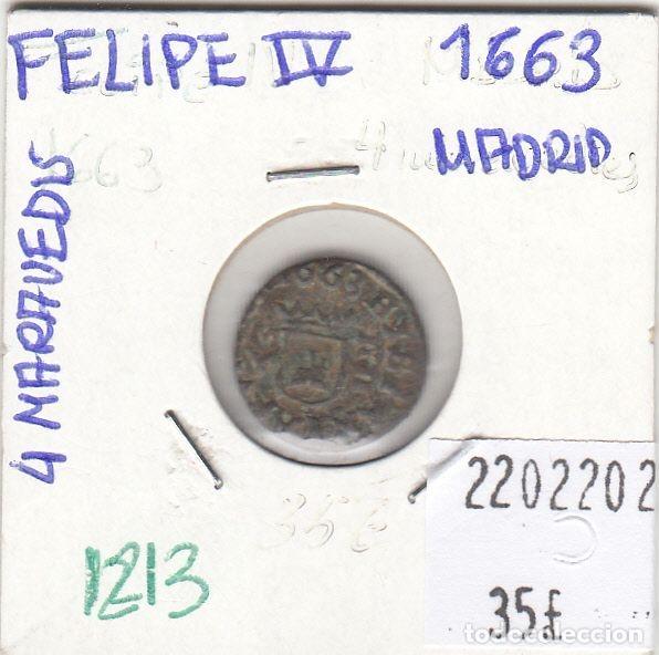 M&uuml;nzen von Spanien: CRE1213 MONEDA ESPA&Ntilde;A 4 MARAVEDIS FELIPE IV 1663 MADRID