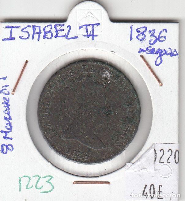 M&uuml;nzen von Spanien: CRE1223 MONEDA ESPA&Ntilde;A ISABEL II 8 MARAVEDIS 1836 SEGOVIA