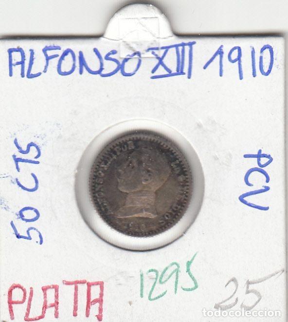 M&uuml;nzen von Spanien: CRE1295 MONEDA ESPA&Ntilde;A ALFONSO XIII 50 CENTIMOS 1910 PLATA