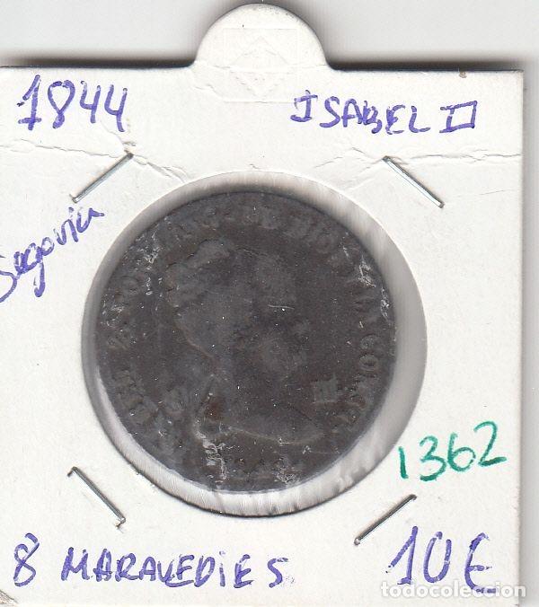 Coins of Spain: CRE1362 MONEDA ESPA&Ntilde;A ISABEL II 8 MARAVEDIES 1844 SEGOVIA