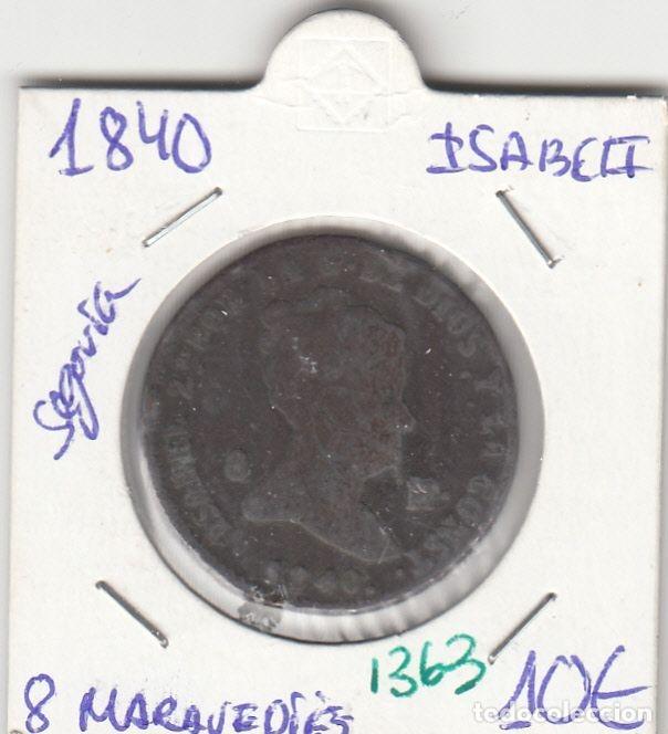 Coins of Spain: CRE1363 MONEDA ESPA&Ntilde;A ISABEL II 8 MARAVEDIES 1840 SEGOVIA