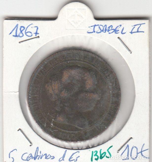 Coins of Spain: CRE1365 MONEDA ESPA&Ntilde;A ISABEL II 8 MARAVEDIES 1867 5 CENTIMOS