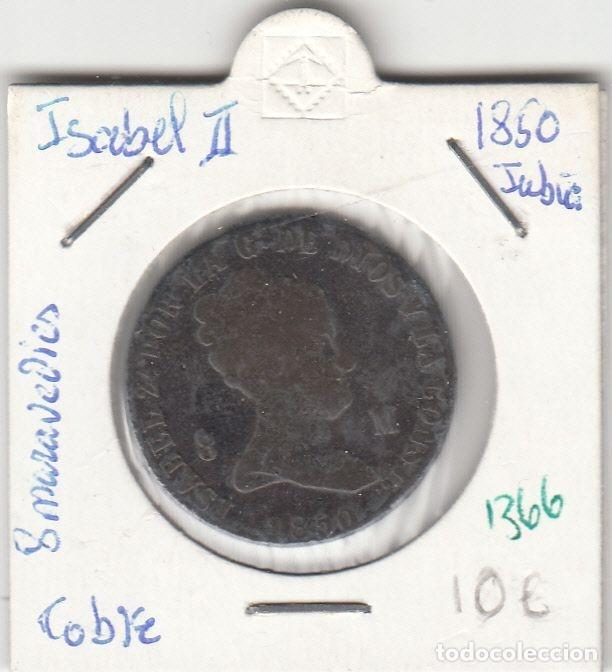 Coins of Spain: CRE1366 MONEDA ESPA&Ntilde;A ISABEL II 8 MARAVEDIES 1850 JUBIA