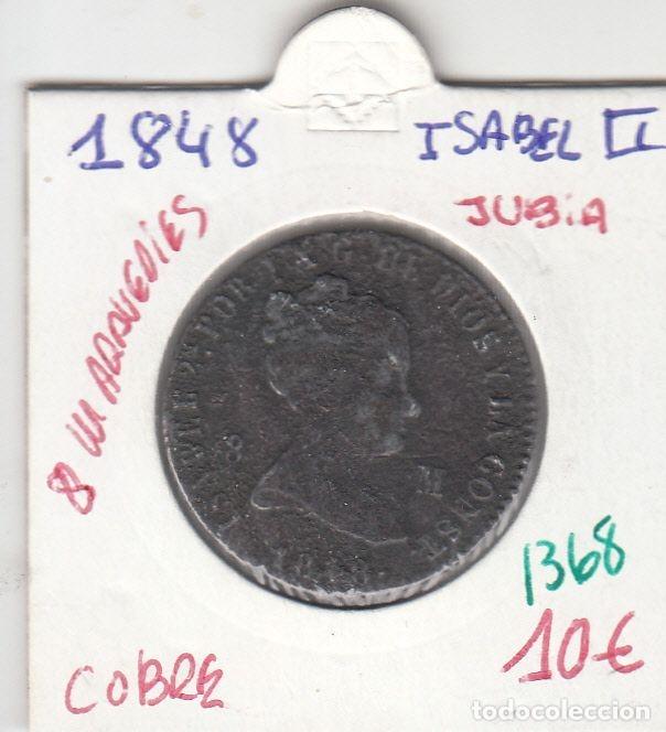 Coins of Spain: CRE1368 MONEDA ESPA&Ntilde;A ISABEL II 8 MARAVEDIES 1848 JUBIA