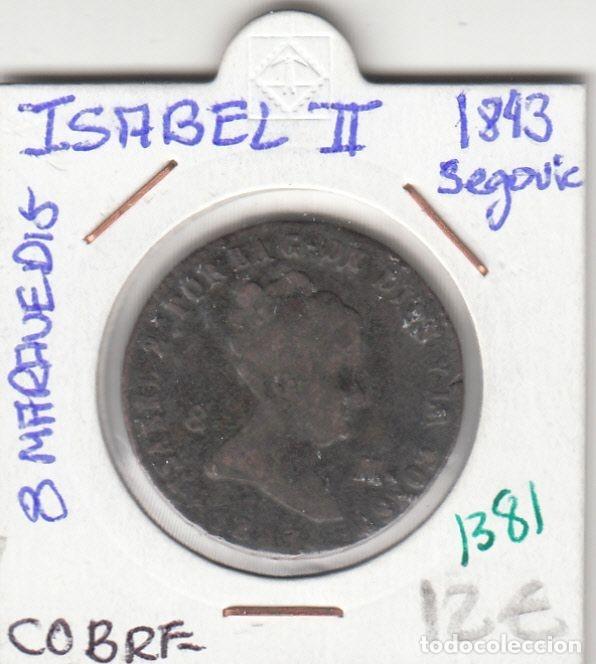 Coins of Spain: CRE1381 MONEDA ESPA&Ntilde;A ISABEL II 8 MARAVEDIES 1843 SEGOVIA